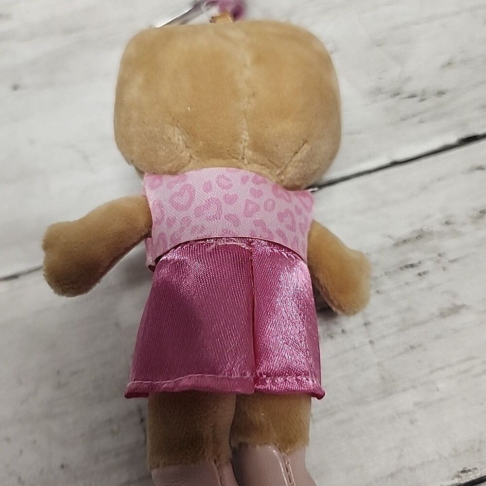 Hello Kitty 90s Style Pink Leopard Pattern Plush | Keychain/Bag Charm Mascot - Picture 11 of 12